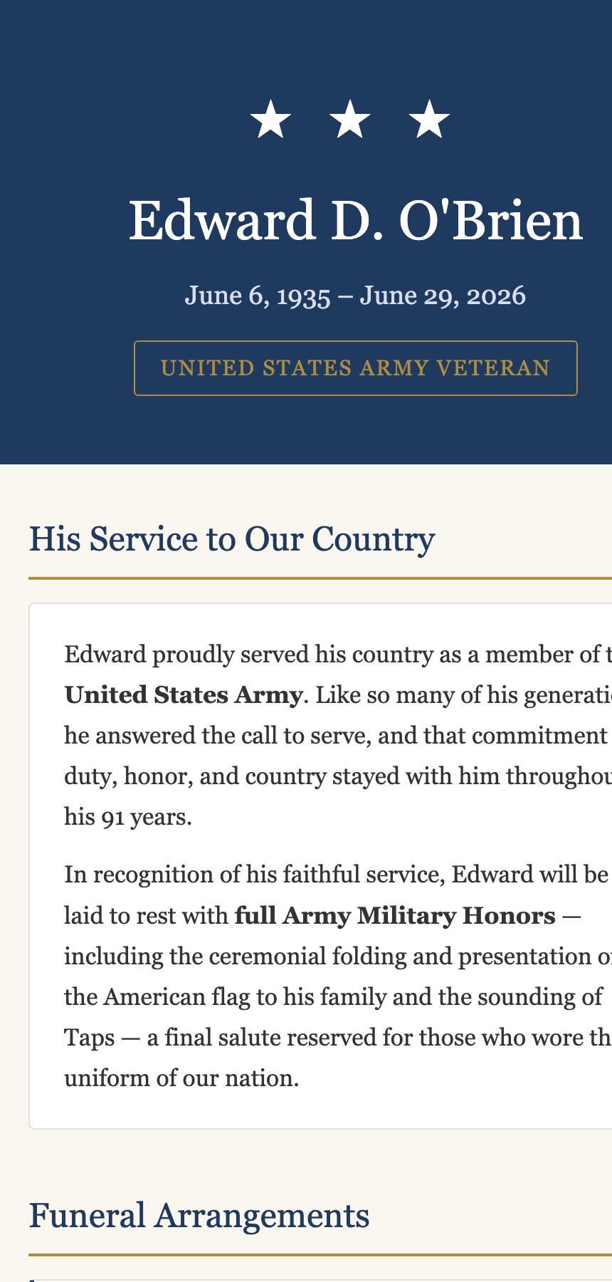 In Memory of Edward D. O'Brien preview